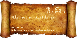 Némethy Szilárd névjegykártya